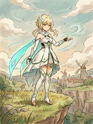 Traveler Anemo Genshin Impact Character Art